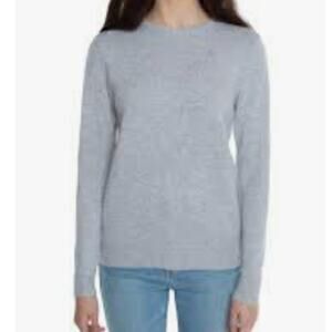 HALOGEN GRAY CASHMERE SPLIT SIDE SWEATER SIZE MED